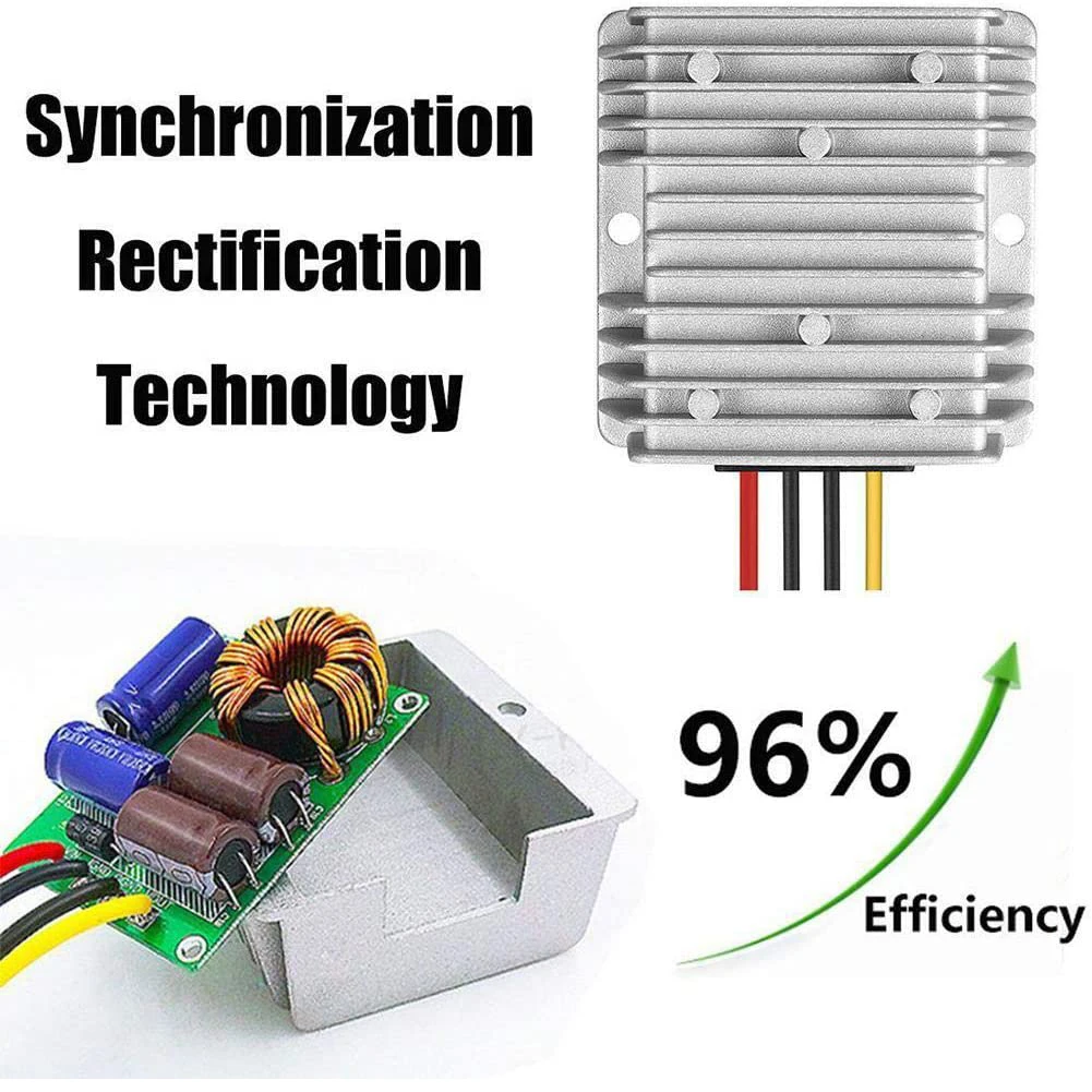 24V To 12V DC Buck Converter - 30A 360W Voltage Regulator, Waterproof IP68, Overload Protection