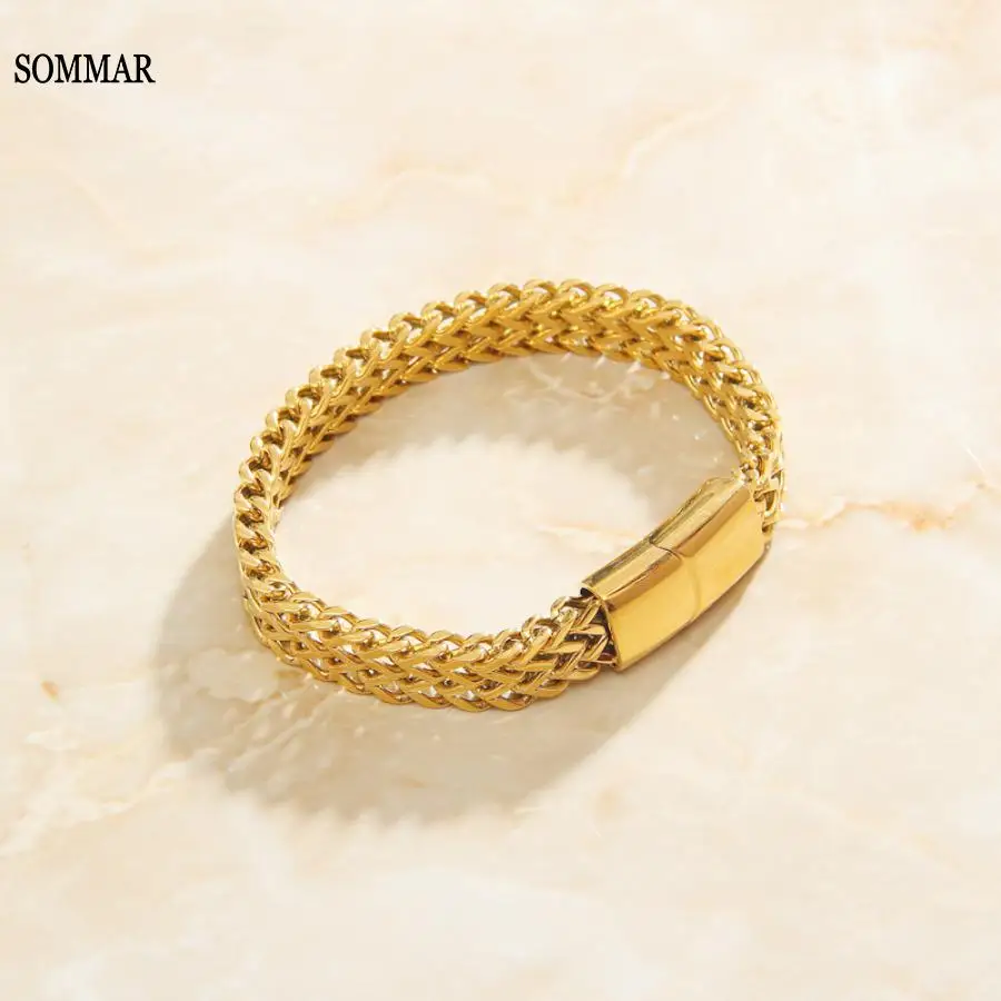 

Симпатичные Позолоченные 18 см бусы SOMMAR 2022, простые двухрядные браслеты-цепочки и браслеты, оптовая продажа с завода