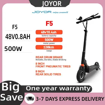 Monopattino Elettrico JOYOR F5 per Adulti, Motore 500W, Batteria 48V10.4AH, per Pendolari Urbani, Pneumatici Anteriori da 8 Pollici e Posteriori Solidi