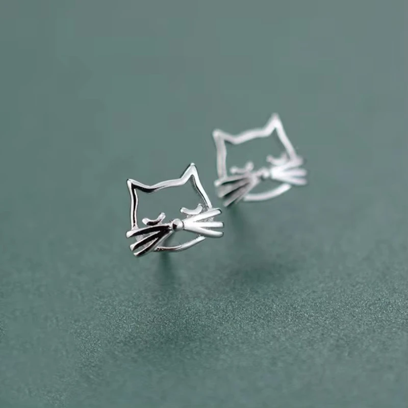 REETI 925 Sterling Silber Schöne Katze Ohrstecker Für Frauen 2018 Neue Trend Persönlichkeit Dame Modeschmuck