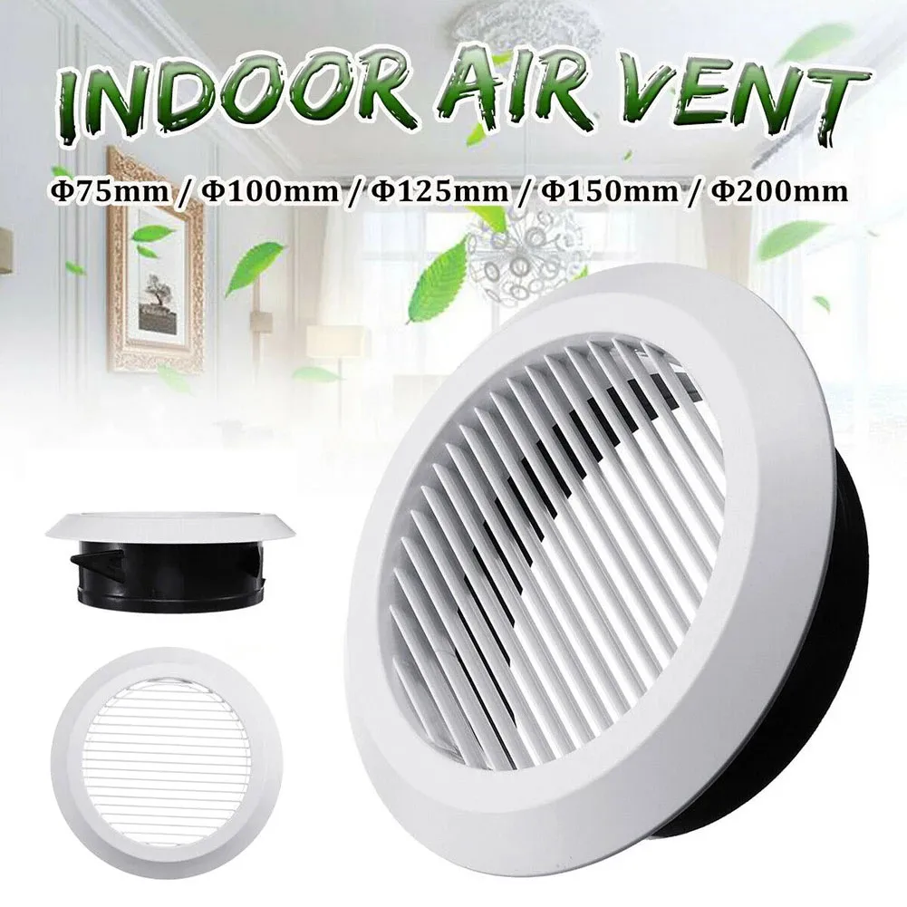 

Air Vent Grille Circular Indoor Ventilation Outlet Duct Pipe Cover Cap For Bathroom Kitchen Office Ventilation Home Accessories