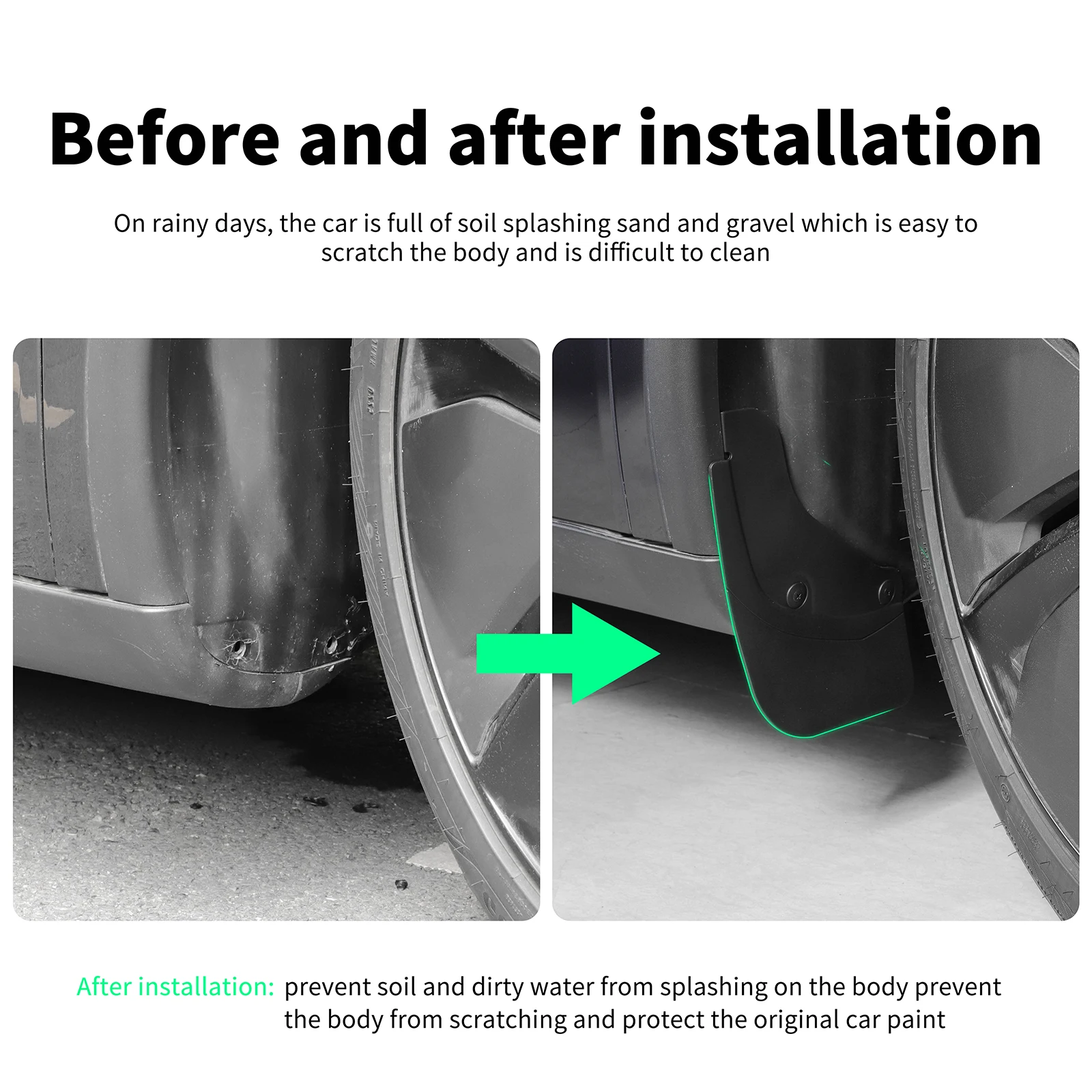 Tesla Model Y Juniper Accessories Wigoo No-Drill Mud Flaps For 2025 Tesla Model Y Juniper - Paint Protection & All-Weather Guards Accessories For - View #11