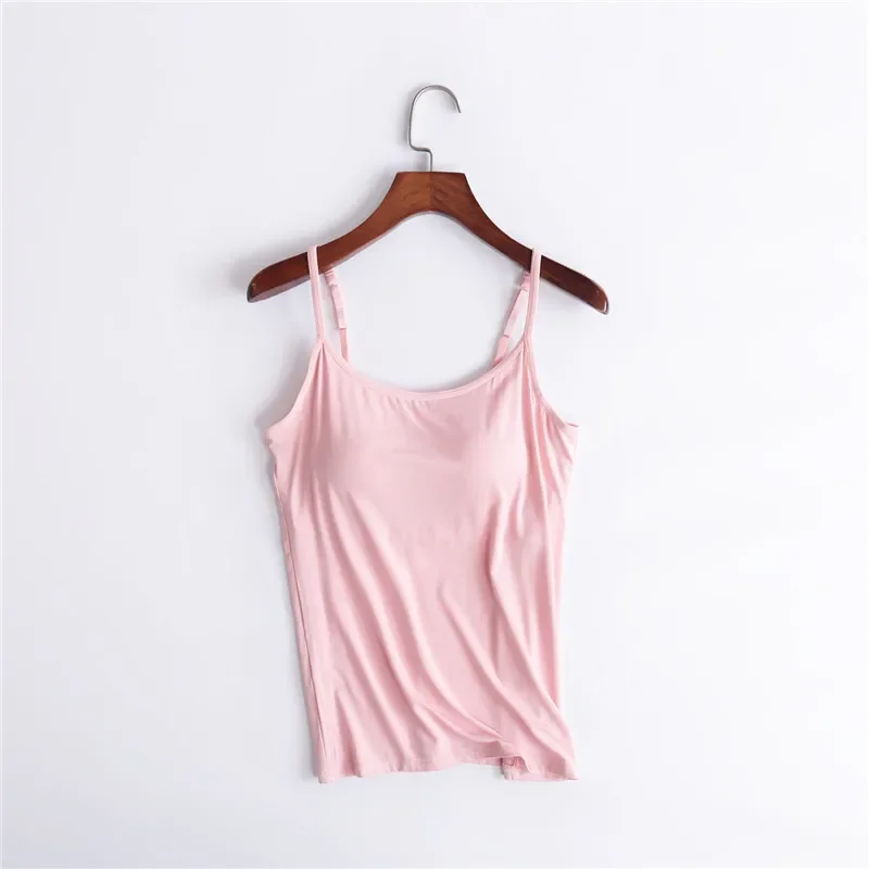 Women Padded Soft Casual Bra Tank Top Women Spaghetti Cami Top