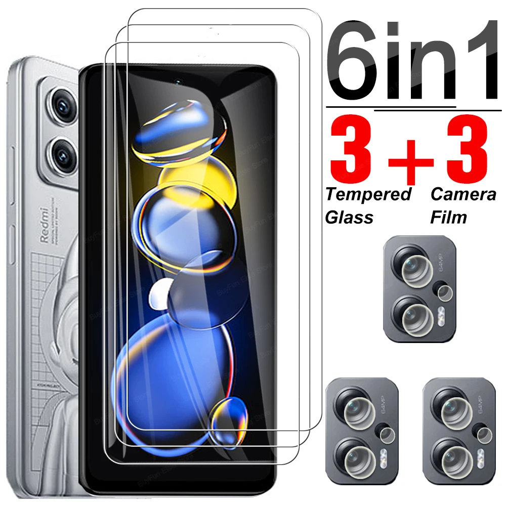 6 in 1 Tempered Glass For Xiaomi Redmi Note 11T Pro Full Cover Screen Protector Film For Redmi Note 11T Pro Plus Safety Glass iphone 13 pro max tempered glass iPhone 13 Pro Max