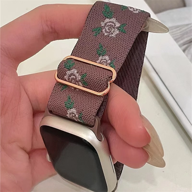 Flowers and Roses Nylon Stretch Band for Apple Watch | Infinity Loops