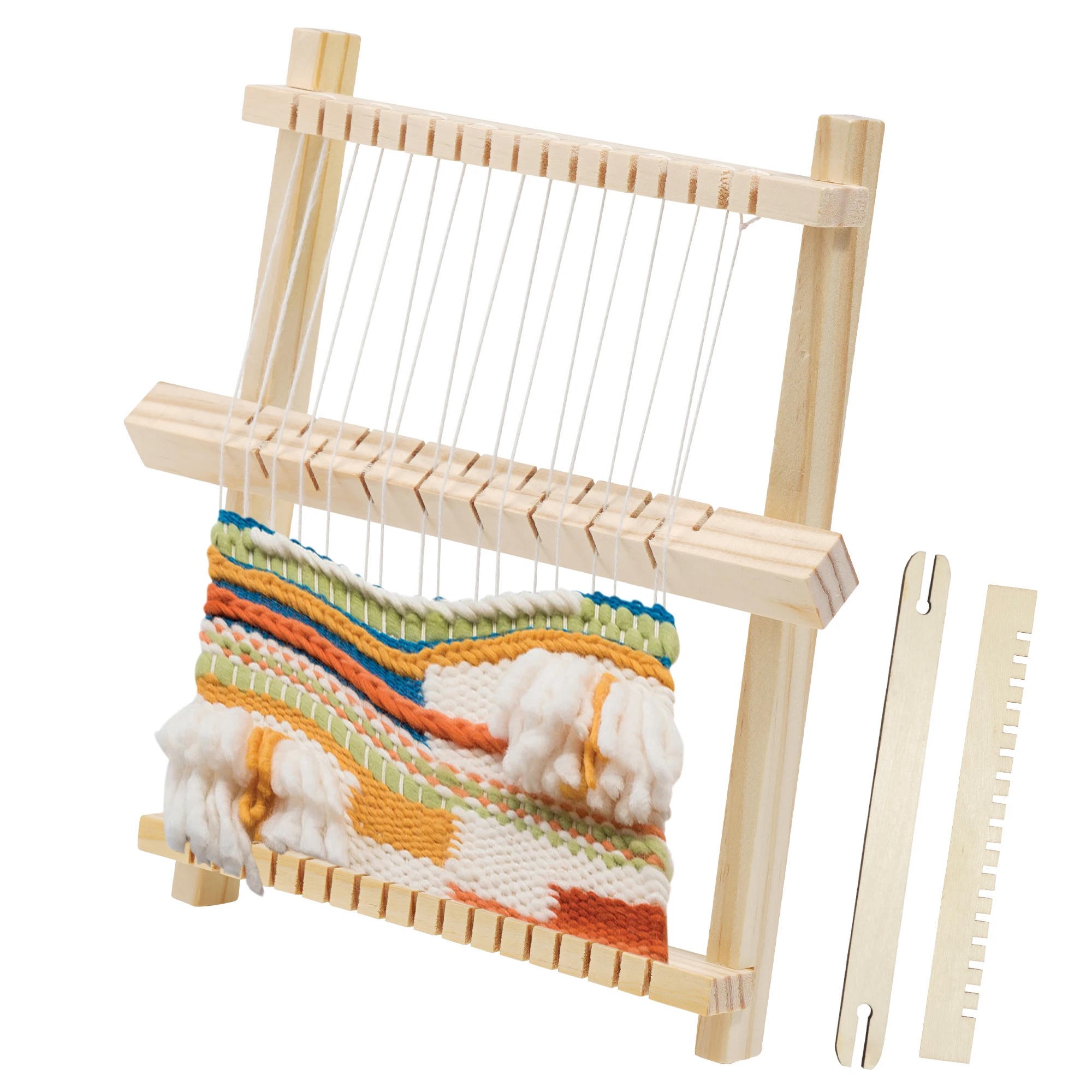 WoodenWeavingLoomStarterKitHandWovenDiyWovenSetHousehold