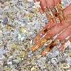 50Pcs Random Mix luxury nail charm Mixed-Style 3D Alloy Crystal Rhinestone Gem nail decoration Shiny Flat-Back Stone Nail Decor 3