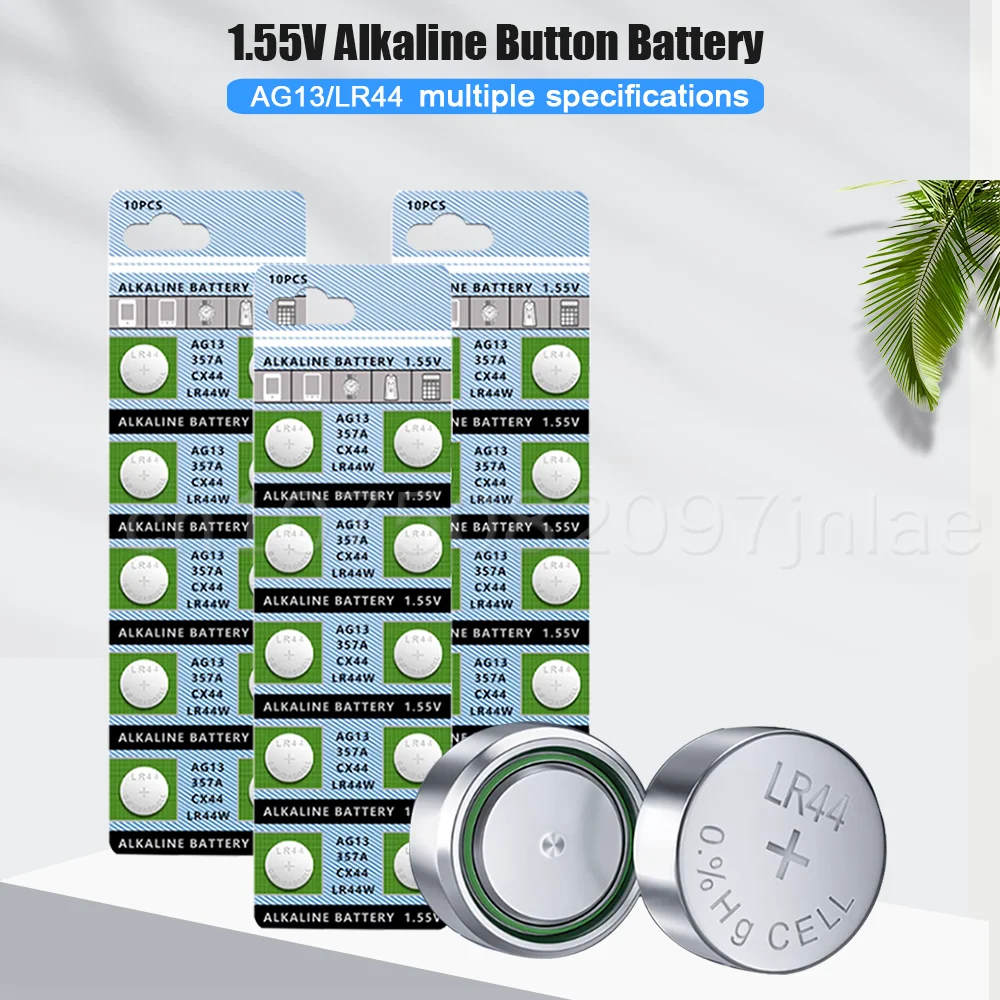 10 Piles Alcaline 1,5V Vinnic AG13 / LR44 / LR1154 / 1166A / 303 / 357