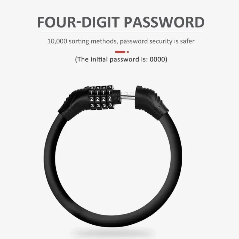 Description Picture 6 of itemBicycle Lock Mountain Bike 4 Digit Password Lock Anti-theft Portable Security Steel Chain Motorcycle Password Lock Universal