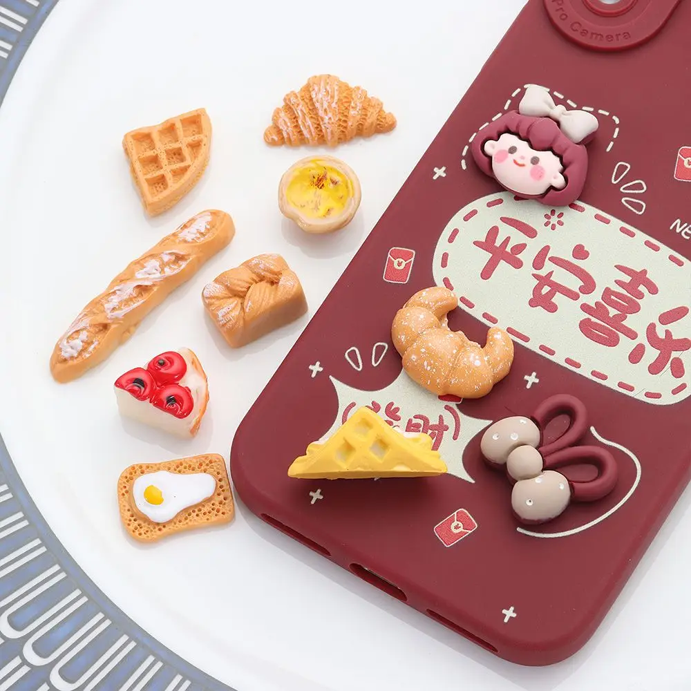 Mini Resin Bread Dollhouse Accessories for DIY Jewelry Making
