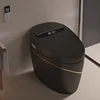New Design P Trap Automatic One Piece Black-gold Bidet Best Sell Coloured Smart Toilet with Intelligent Voice Control 1