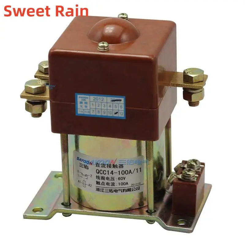 

SAYOON DC контактор QCC14-100A/11 1NO + 1NC Контактное реле мощности 12V 24V 36V 48V 60V 72V 96V 120V