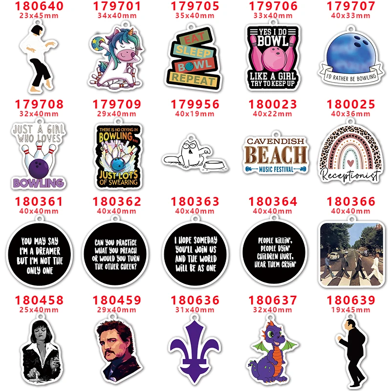 10pcs Punch Hole Cartoon Character Planar Resin DIY Keychain Craft