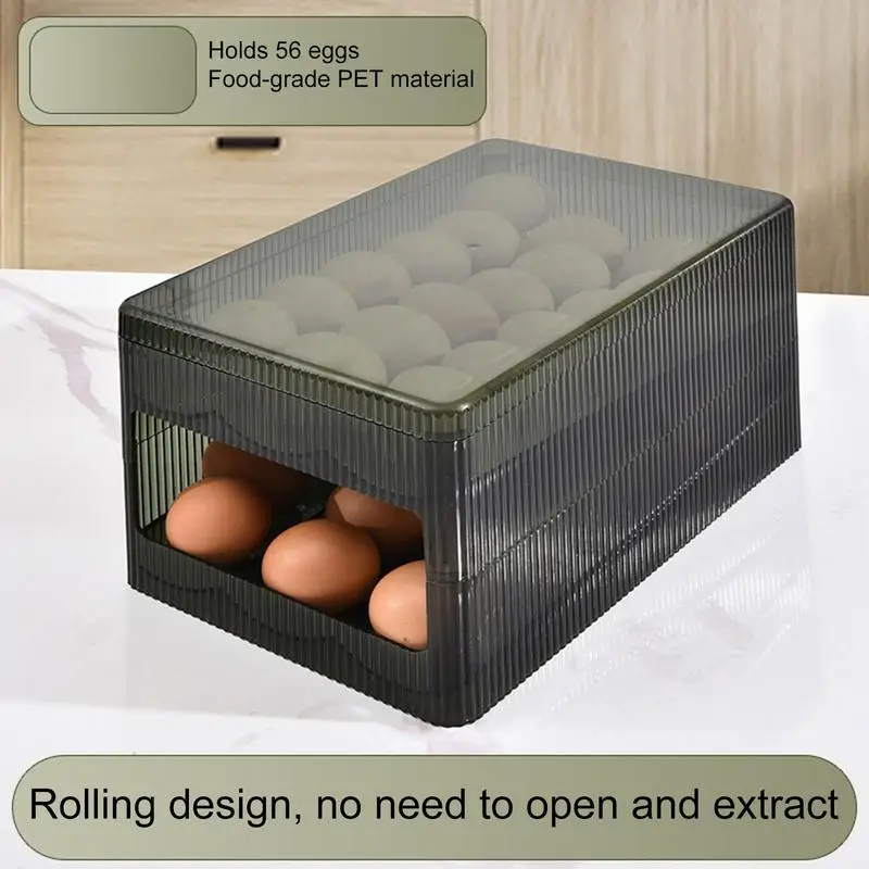 New Egg Holder for Refrigerator 2-Layer Large Capacity Egg Storage Container  36 Stackable Egg Storage Box Dispenser Clear - AliExpress