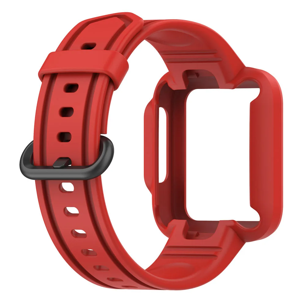 Silicone Watchband Strap with Protective Case Cover