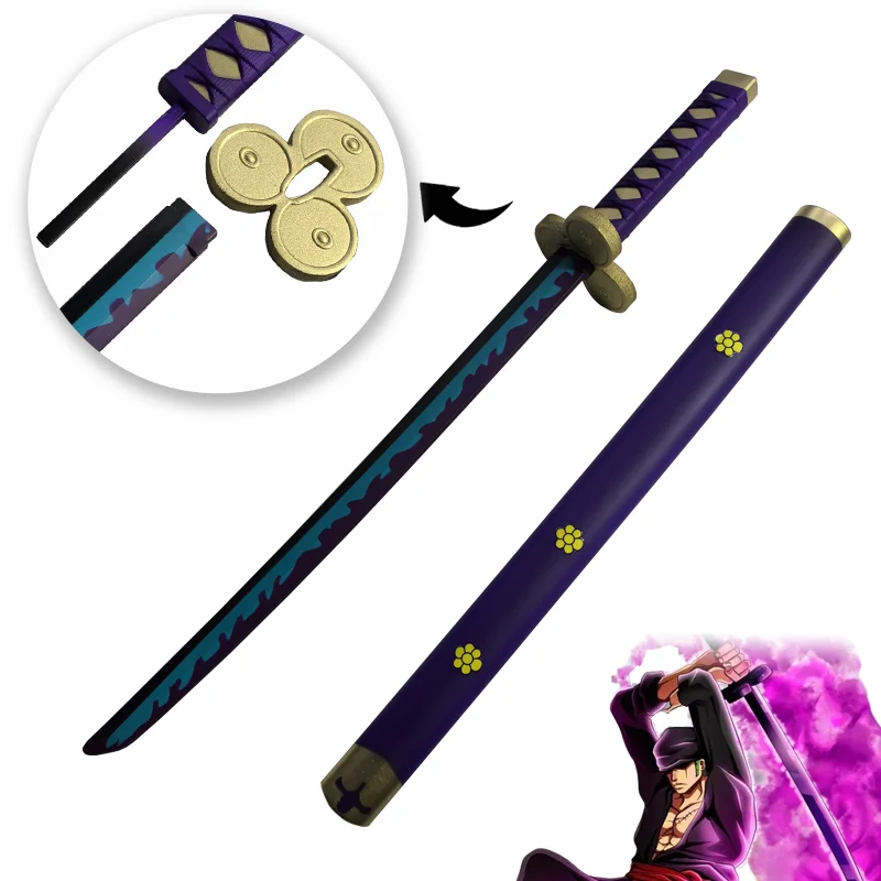 Cosplay Sword 72cm Cosplay Sword Roronoa Zoro Sword Role Playing Yama purple Samurai Weapon Katana Knife Safety PU Toy Gift cosplay sword,cosplay toy,cosplay prop