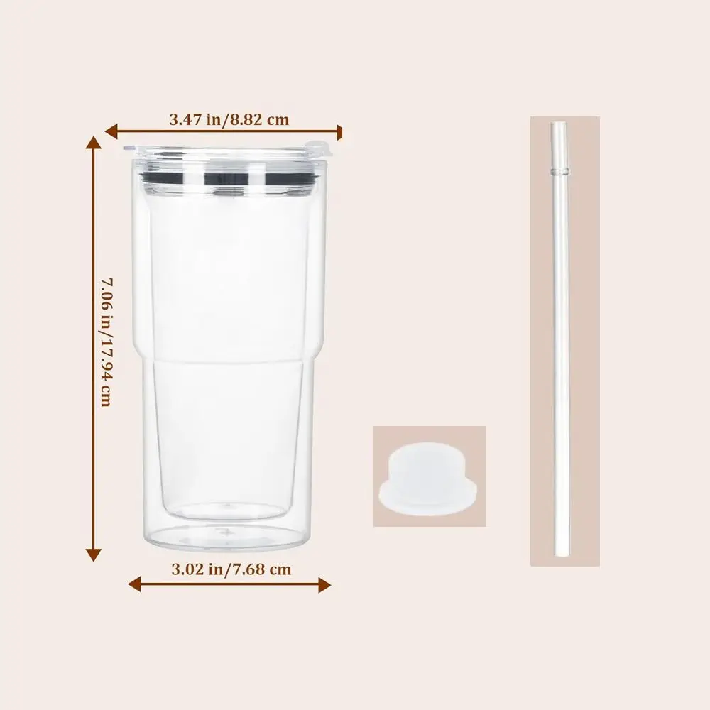 18OZ DIY Snowglobe Tumbler with Pre Drilled Hole Reusable Plastic Water Bottles Break-Resistant Mason Jar Cups for Holiday Gifts