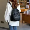 Blue Genuine Leather Women Backpack High-end Female Travel Shoulder Bag First Layer Cowhide Rucksacks for Girls School Daybacks 4