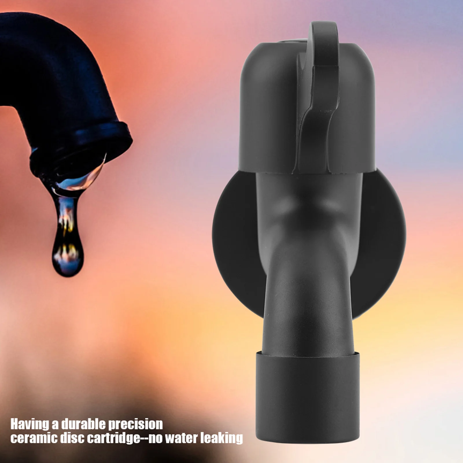 Description Picture 5 of itemBlack Bibcock 304 Stainless Steel  Faucet Outdoor Garden Taps for Washing Machine Laundry Cleaning Wall Mount Toilet Mop Faucet