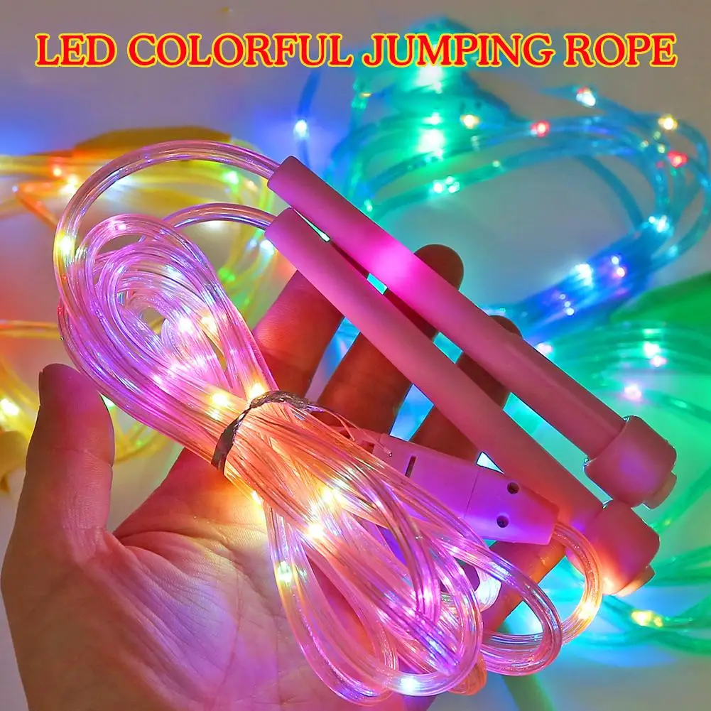 Illuminated Jump Rope LED Kids Night Exercise Fitness Training Entertainment Skipping jump rope