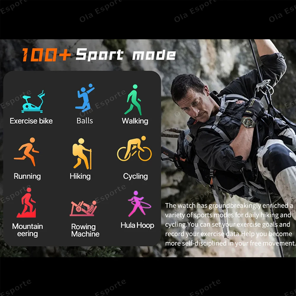 New Outdoor Smart Watch Men 710mAh Large Capacity Battery Bluetooth Call Heart Rate Health Monitor 100+ Sport Fitness Smartwatch