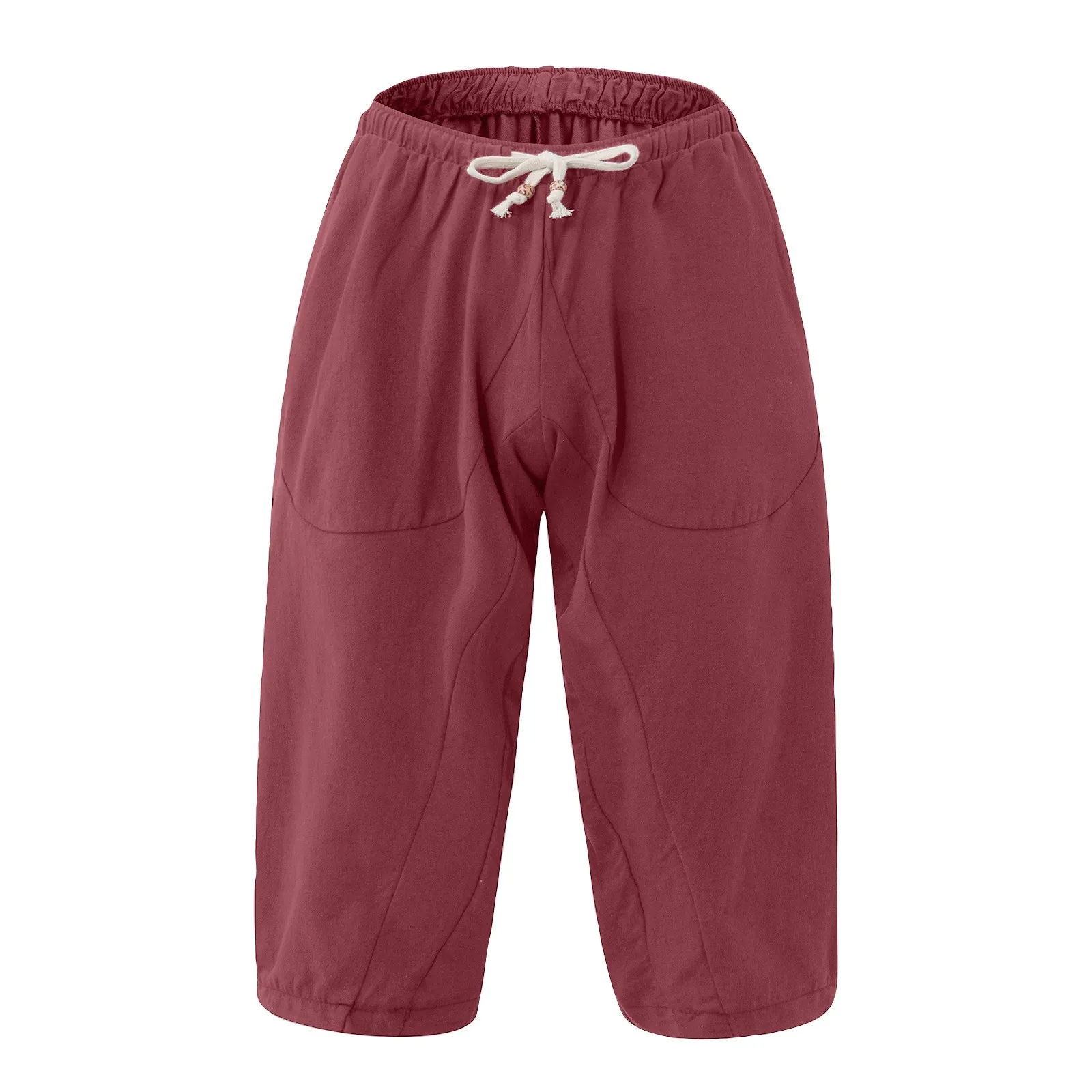 Men'S Summer Fashion Trend Cotton  Linen Trousers Men'S Solid Color Casual Leggings Trousers Korean Reviews Many Clothes