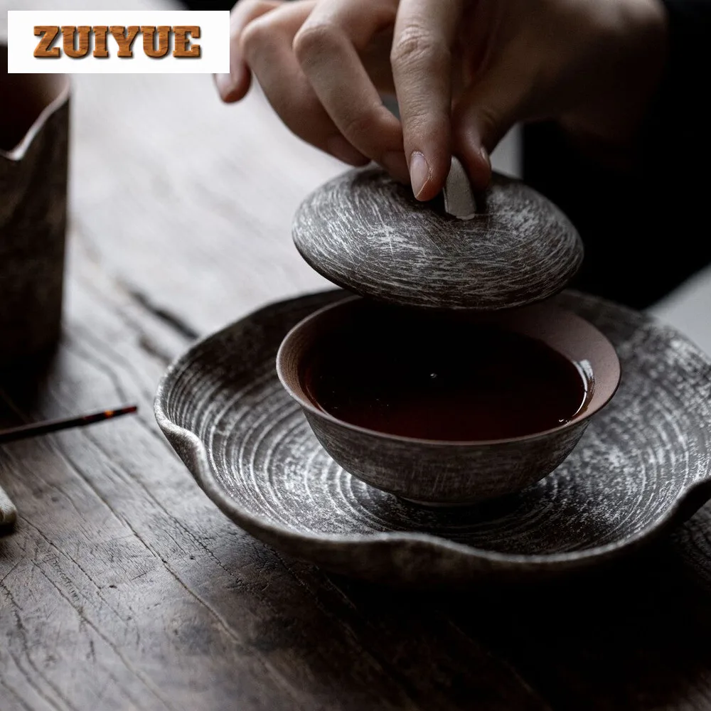 120ml Handmade Gilt Silver Cover Bowl Household Anti Scald Gaiwan Boutique Tea Tureen Tea Making Services Decoration Gifts