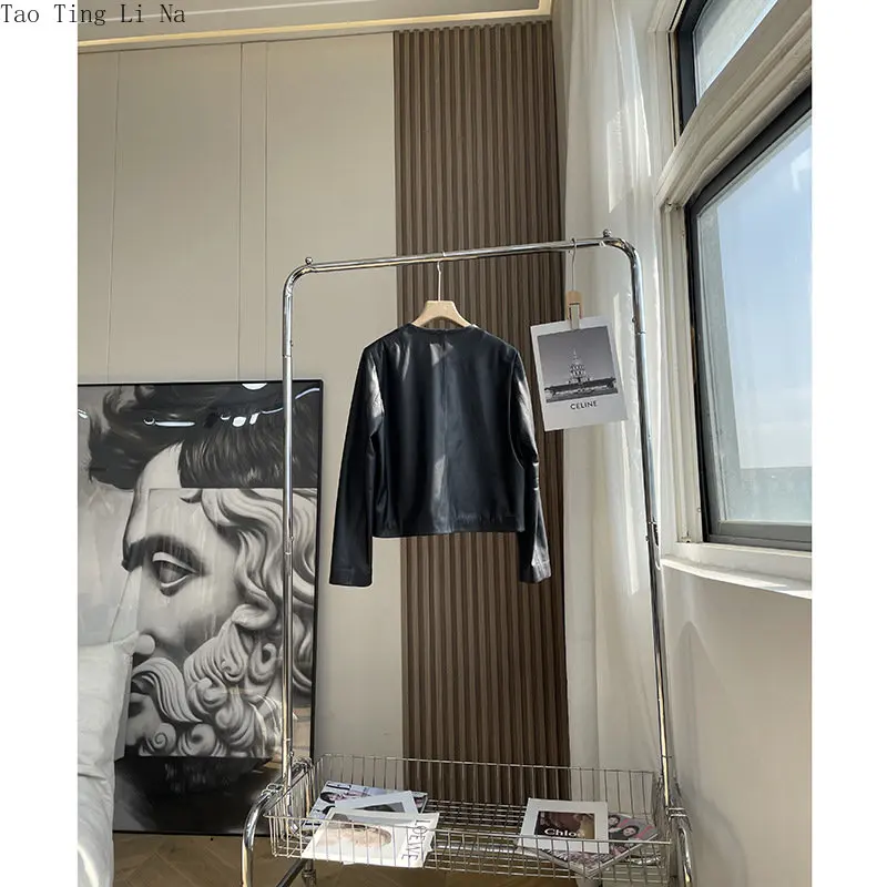 2023 Women New Spring Genuine Sheep Leather Jacket Real Sheepskin Leather Coat W20