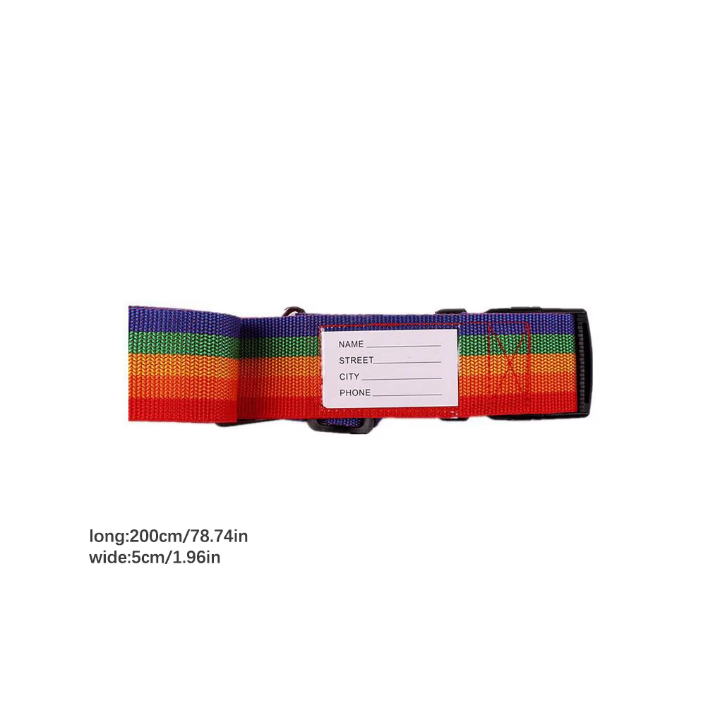 3 Pieces Adjustable Luggage Strap Password Suitcase Secure Safe Packing Belt Anti-lost Backpack Accessory  Rainbow