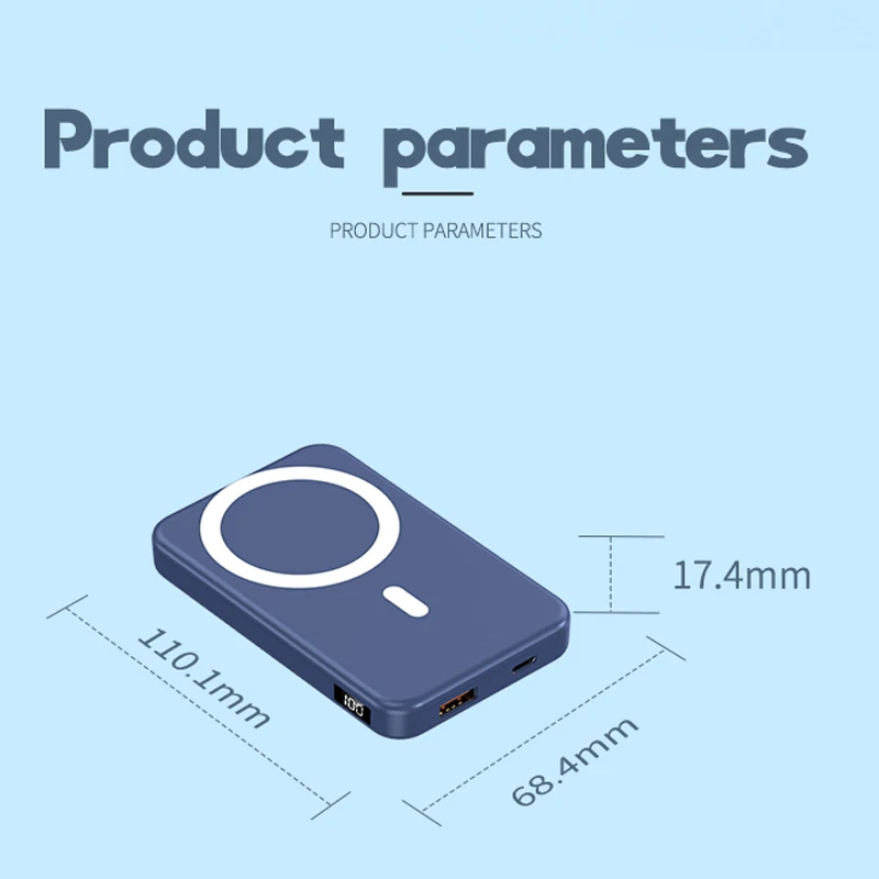 10000mAh Macsafe Power Bank With Stand Magnetic Wireless Portable Powerbank For iphone 15 14 13Pro External Battery Pack Charger