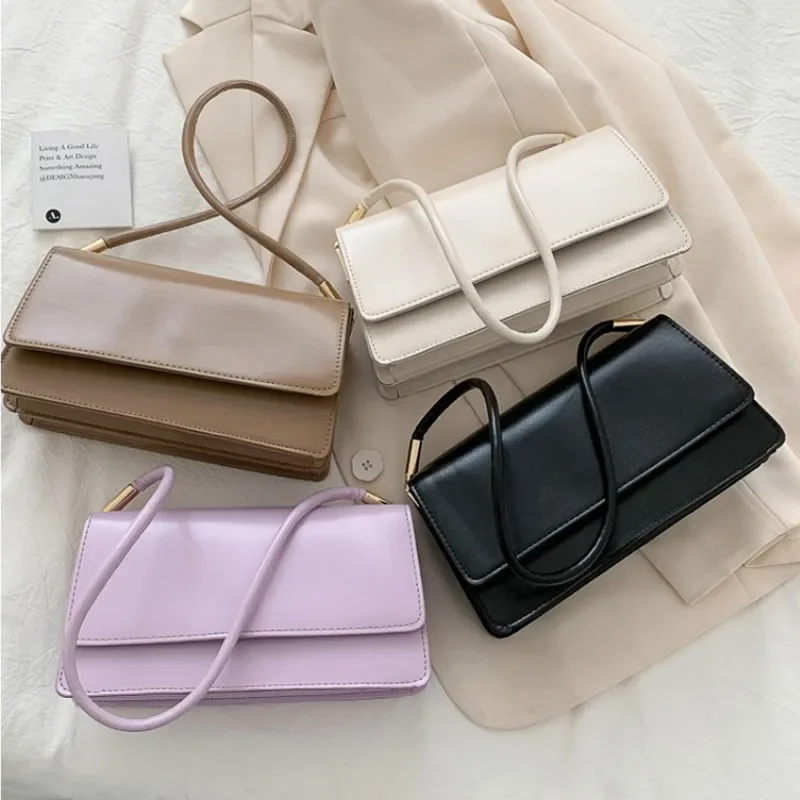 Designer Bag Women's Shoulder Bag High Quality PU Leather Armpit Bag Solid Color Women Handbags Casual Ladies Commute Tote Bags