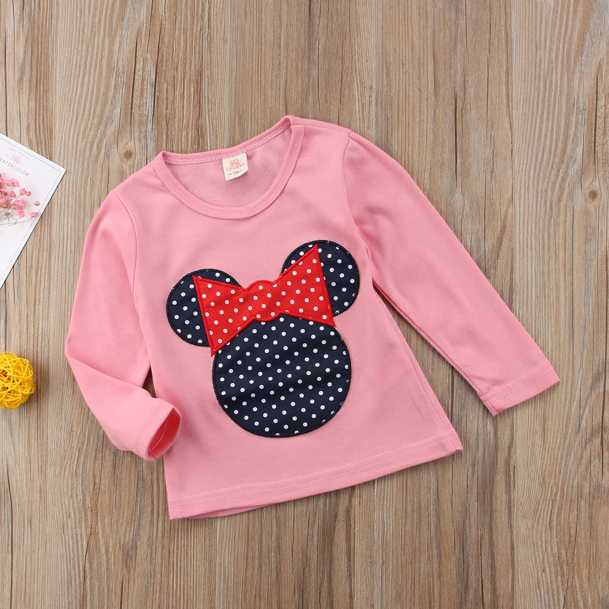 

2-7 Years Kids Girls Long Sleeve T-Shirts Polka Dot Casual Cute Blouse Tops Toddler Baby Autumn Spring Clothes