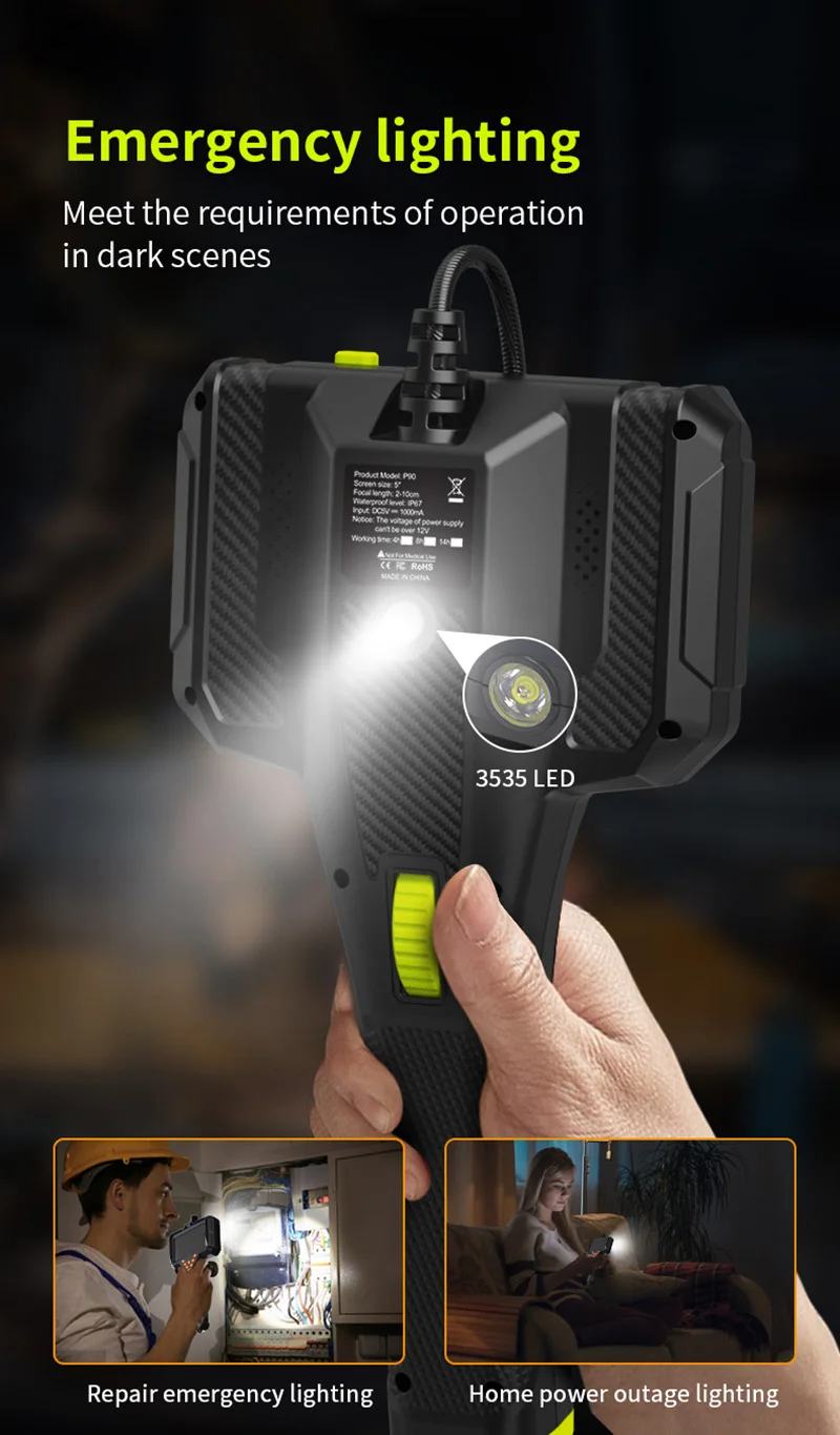 NEW 5-inch screen 360 ° steering 6mm lens endoscope HD camera automotive maintenance engine industrial pipeline detector 5