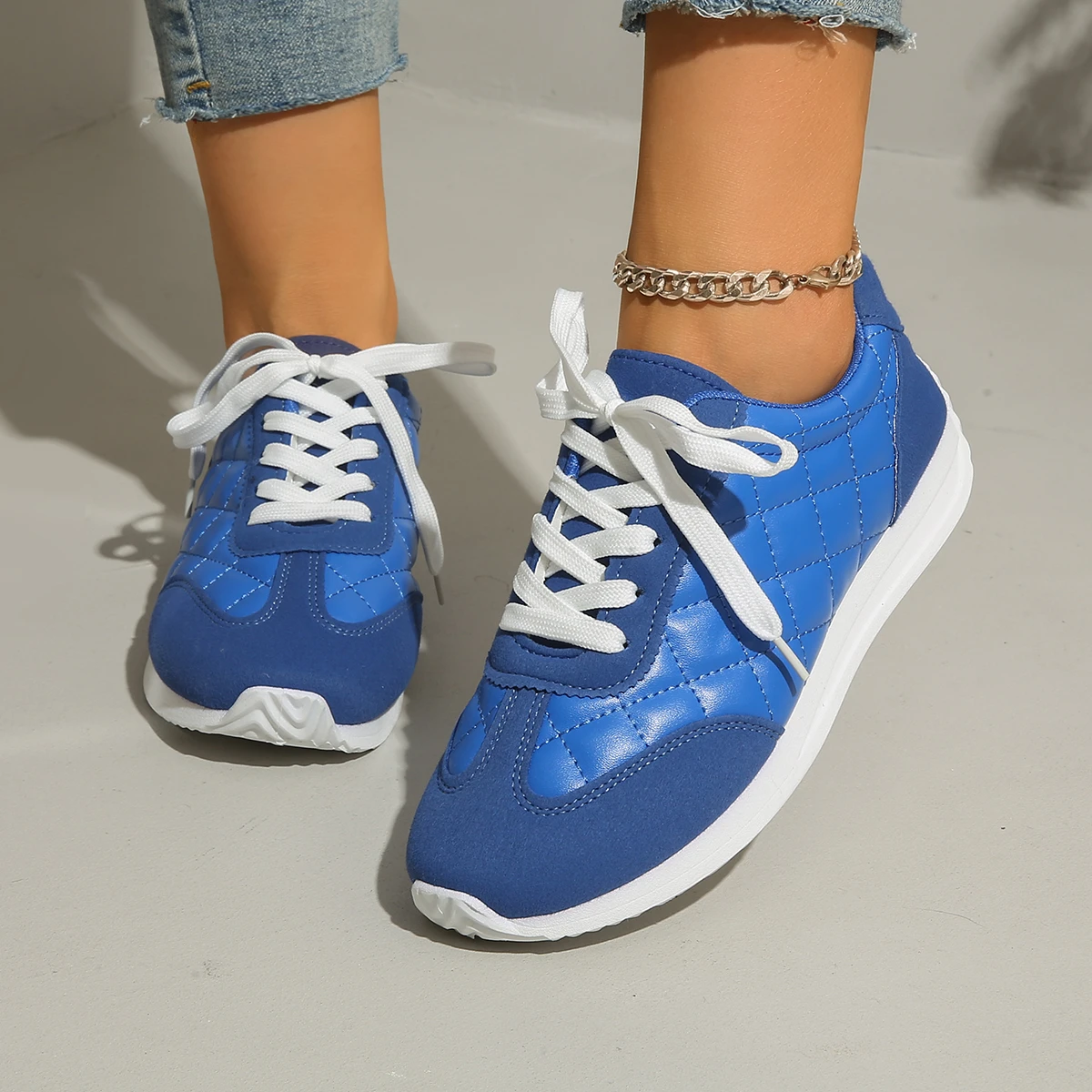 Blue Lightweight Breathable Women's Sneakers Casual Sport Running Shoes 2025 New Style Zapatos De Mujer