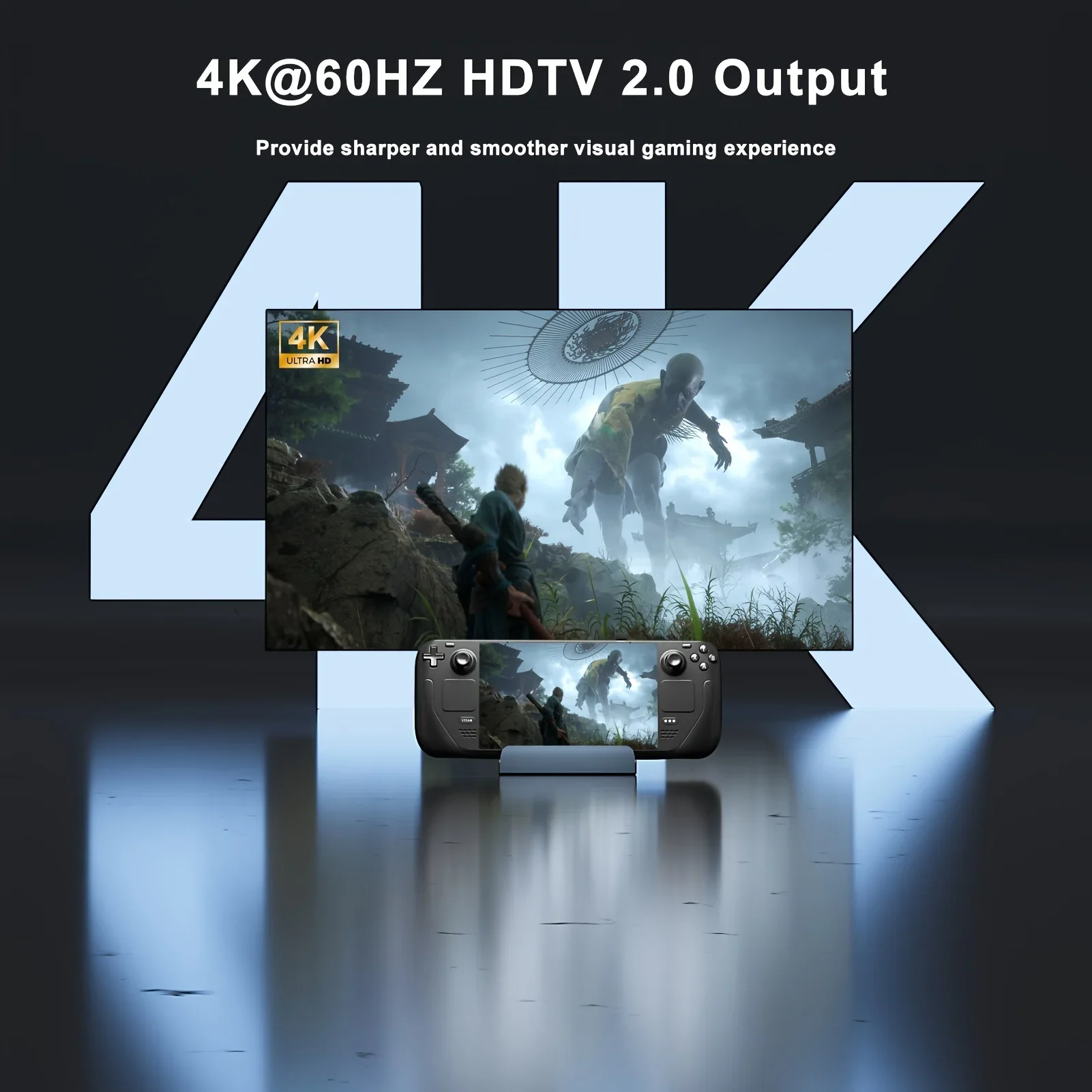 Steam Deck Dock 6 in 1 Steam Deck Rog Ally Docking Station Stand  3*USB 3.0 HDTV 4K@60Hz Gigabit Ethernet PD 100W Hub 6