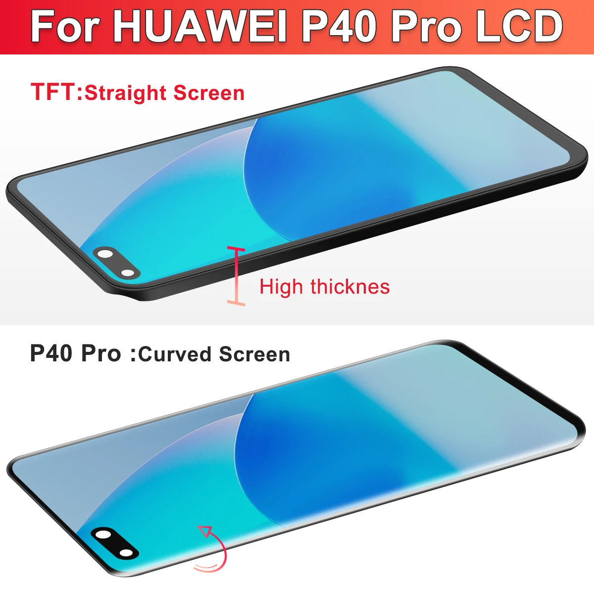ARSSLY Schermo LCD Per Huawei P40 6,1'' Con Kit Riparazione - Display TFT Digitizer Completo (Nero)