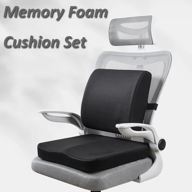 Memory Foam Lumbar Support Back Cushion Ergonomic Lumbar black For Office  chair, for car - AliExpress