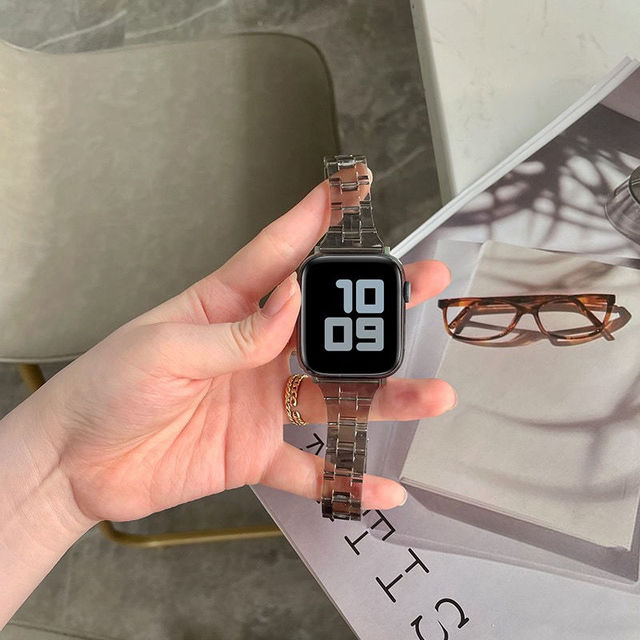 Transparent Band For Apple Watch 44mm 40mm 45mm Series Se 7 6 5 Clear Strap on Smart Iwatch 34 38mm 42mm Bracelet Watchband