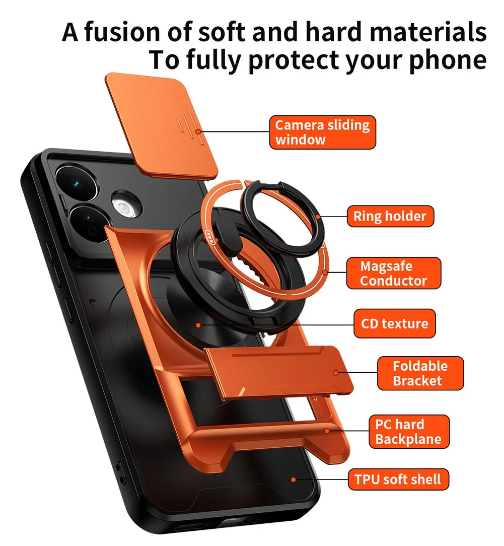 Multifunctional Ring Grip Magnetic Car Holder Protective Case