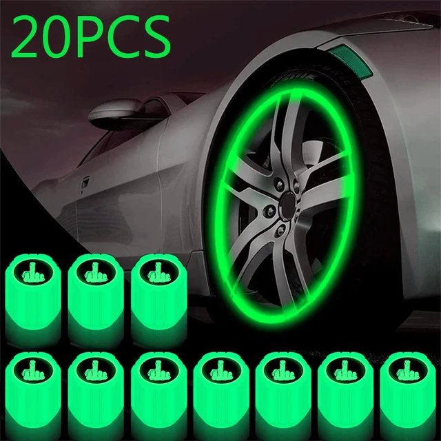 Green Car Accessories Valve Caps Tyre Valve Stem Air Dust Rim Cover Glow In  Dark