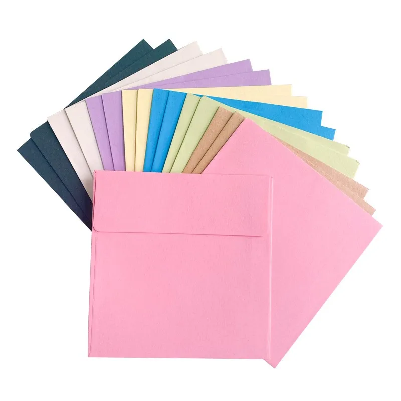 100Piece wholesale 10*10cm square color candy small envelope Purple/Black/Green/cowhide/yellow/Blue/Pink