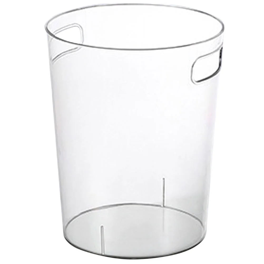 

Sewacc Office Decor Clear Waste Basket Plastic Trash Can Small Wastebasket Garbage Container Bin Ice Bucket Flower Arrangement