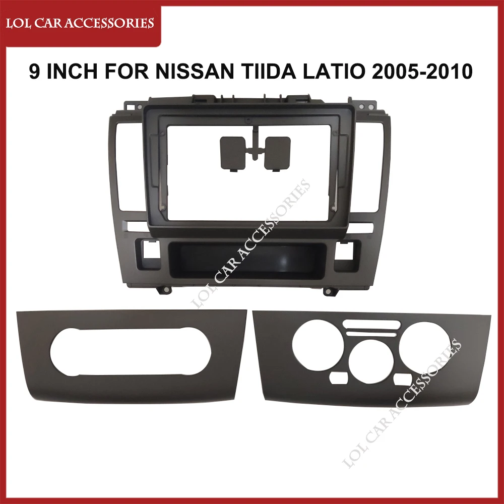 9 palec auto rádio fascias pro nissan tiida latio 2005-2010 stereo DVD GPS MP5 Android hráč 2 DIN přístrojová deska panel formulovat stříhat souprava