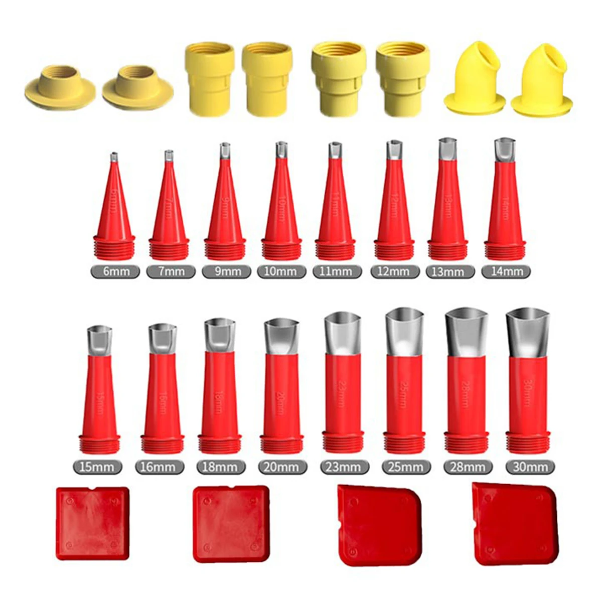 Stainless Steel Sealing Nozzle 28 Pieces Nozzles Sealing Finisher Silicone Sealant Finishing Tool Kitchen Bathroom Corner 6