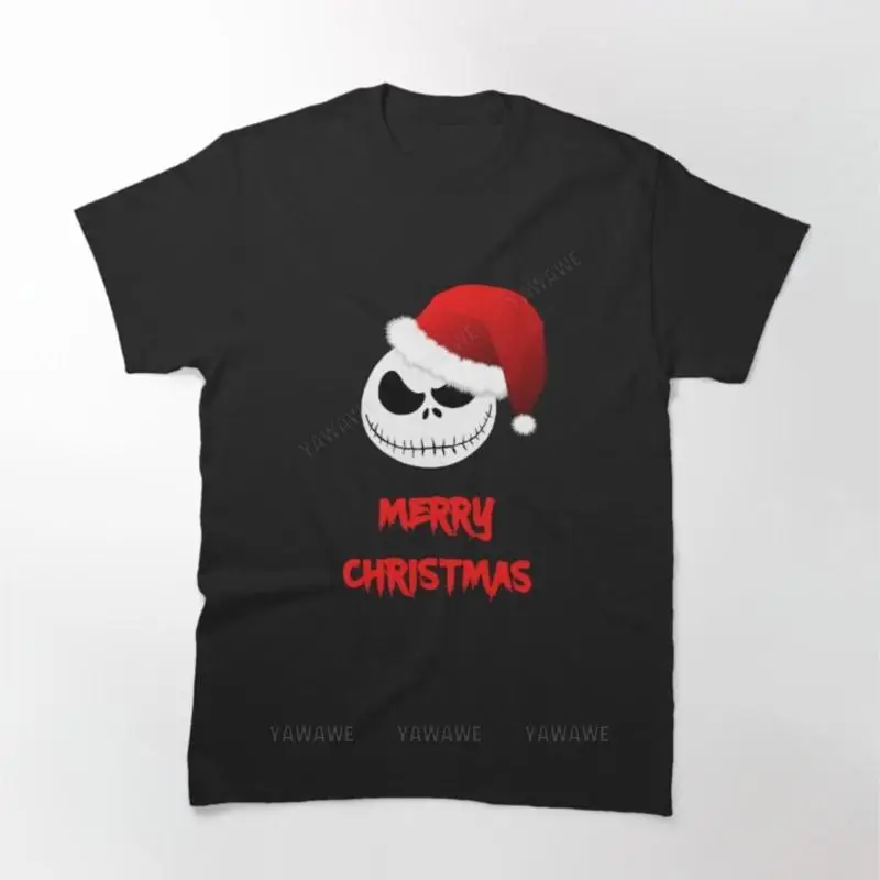 

Новое поступление, брендовый Мужской Хлопковый топ с коротким рукавом, футболка Skellington с рождественским принтом, футболка унисекс, модная футболка с круглым вырезом