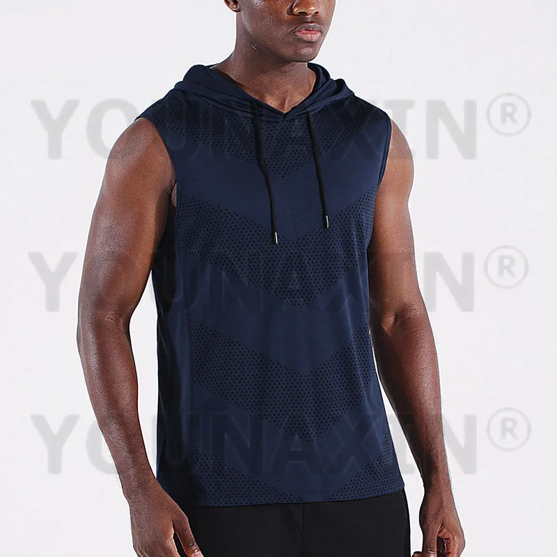 Men Sports Hooded Vest Quick-drying Sleeveless Top Basketball Running Marathon Fitness Sportswear Quick-Drying L XL 2XL 3XL 4XL 2