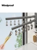 Wall Bathroom Hooks Shelf Hanger Rod Towel Bar Folding Towel Rack Clothing Rods Balcony Socks Bra Towel Hanger Bathroom Hardware 2