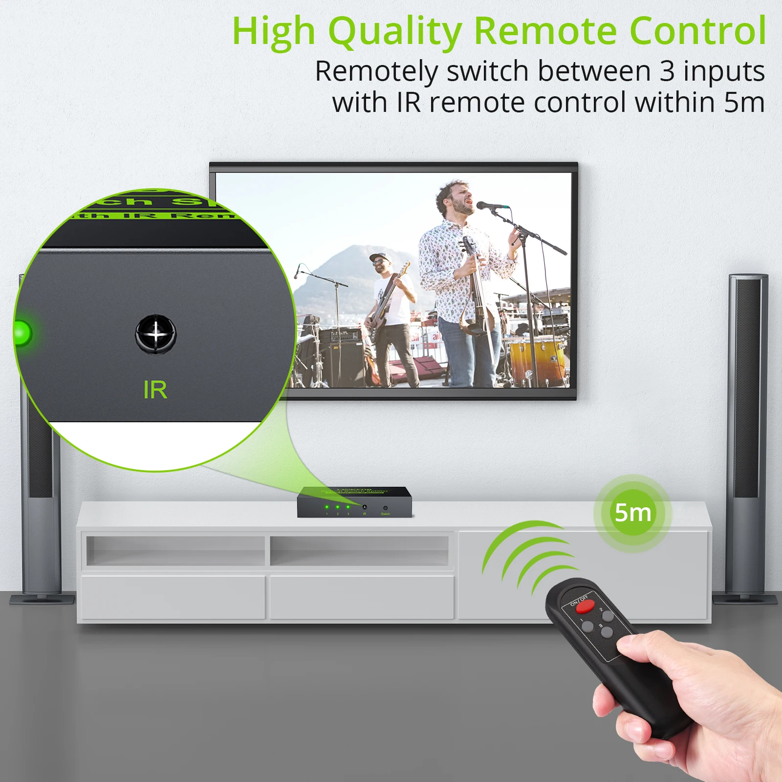 LiNKFOR 3 Ʈ  ó, 2  Spdif Toslink    й 3 In 2 Out, IR   ġ 