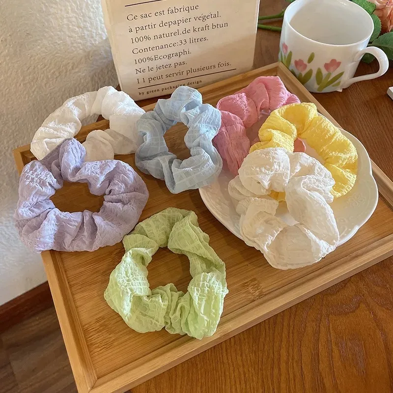 7pcs Candy Color Hair Scrunchies for Women Girls