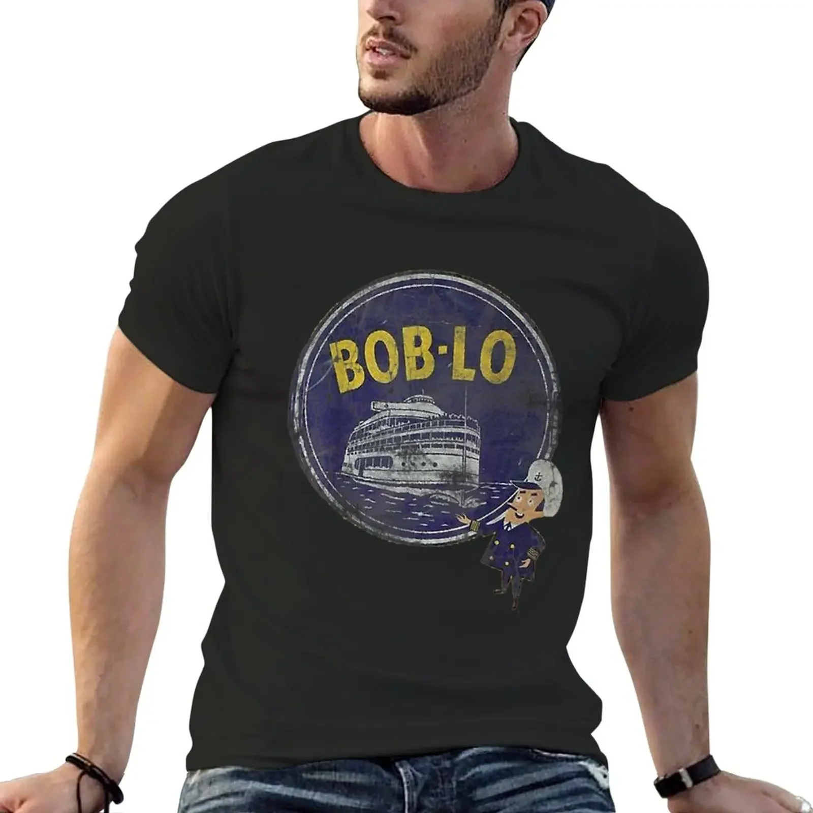 

Vintage Retro Classic Cute Detroit Boblo Island T-Shirt tees blanks hippie clothes mens cotton t shirts